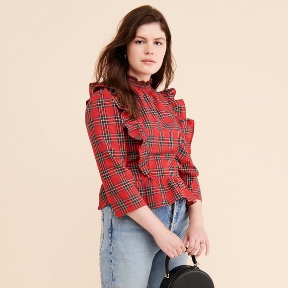 Anthropologie plaid ruffle house - Picture 3 of 5